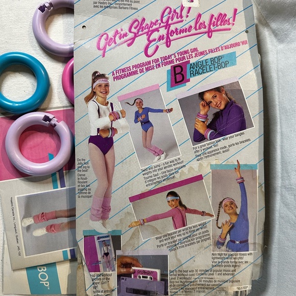 Vintage 1986 Get in Shape Girl BANGLE BOP set by Hasbro - Picture 4 of 4